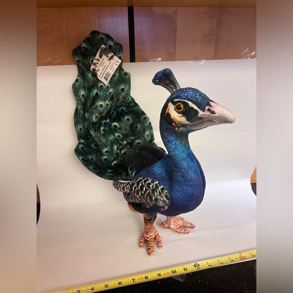 NWT Plush peacock - Realistic - 14”